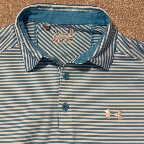 Lot of 2 Under Armour Heatgear Polo Shirt Men's‎ Large Code Black Loose Stretch - Picture 2 of 7